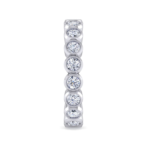 Vintage Inspired 14K White Gold Bezel Set Diamond Eternity Band