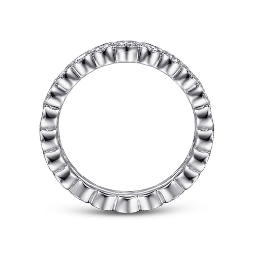 Vintage Inspired 14K White Gold Bezel Set Diamond Eternity Band