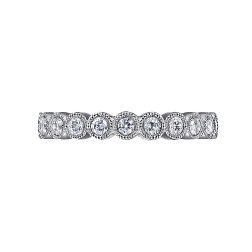Vintage Inspired 14K White Gold Bezel Set Diamond Eternity Band