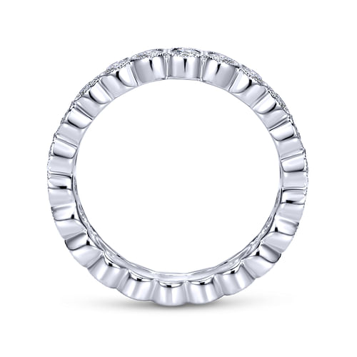 Vintage Inspired 14K White Gold Bezel Set Diamond Eternity Band