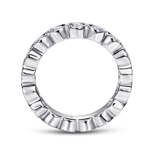 Vintage Inspired 14K White Gold Bezel Set Diamond Eternity Band