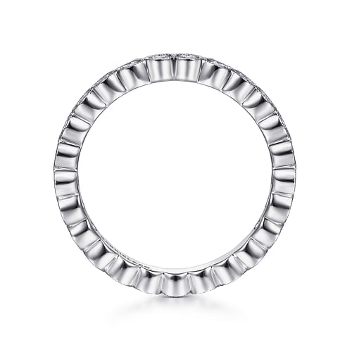 Vintage Inspired 14K White Gold Bezel Set Diamond Eternity Band