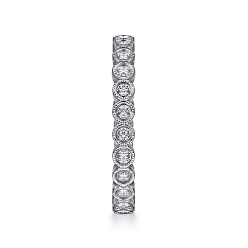 Vintage Inspired 14K White Gold Bezel Set Diamond Eternity Band