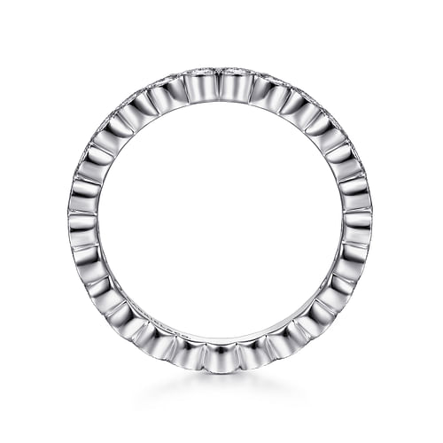 Vintage Inspired 14K White Gold Bezel Set Diamond Eternity Band