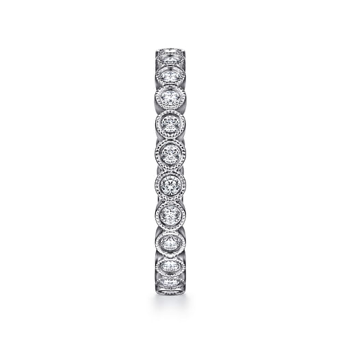 Vintage Inspired 14K White Gold Bezel Set Diamond Eternity Band