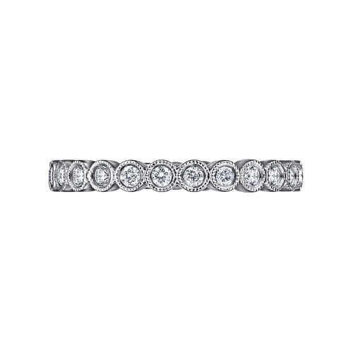 Vintage Inspired 14K White Gold Bezel Set Diamond Eternity Band