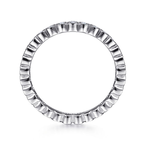 Vintage Inspired 14K White Gold Bezel Set Diamond Eternity Band