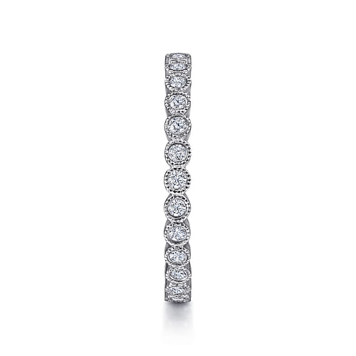 Vintage Inspired 14K White Gold Bezel Set Diamond Eternity Band