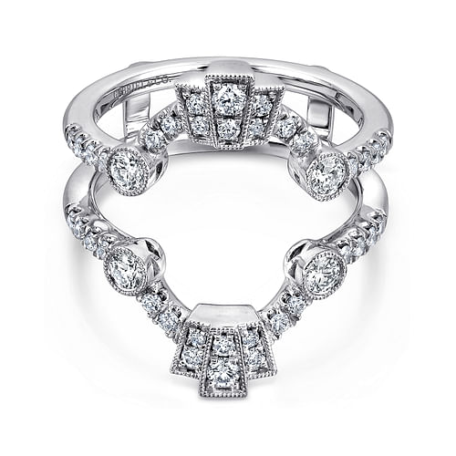 Vintage Inspired 14K White Gold Diamond Ring Enhancer