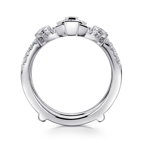 Vintage Inspired 14K White Gold Diamond Ring Enhancer