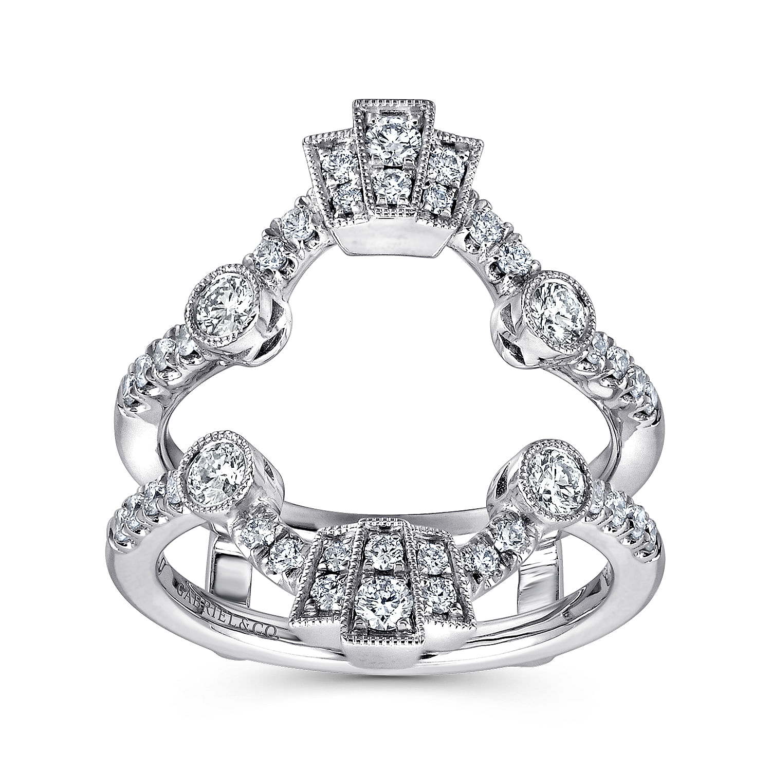 Vintage Inspired 14K White Gold Diamond Ring Enhancer