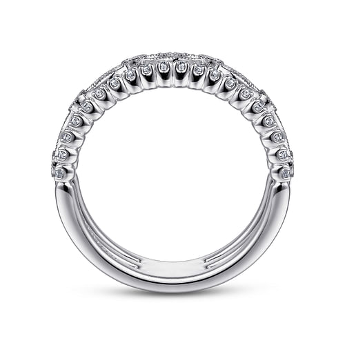 Vintage Inspired 14K White Gold Diamond Ring