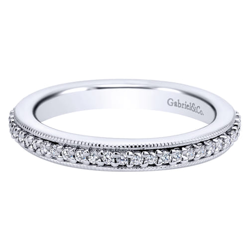 Vintage Inspired 14K White Gold Prong Set Diamond Eternity Band Vintage Inspired 14K White Gold Prong Set Diamond Eternity Band