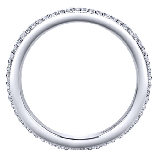 Vintage Inspired 14K White Gold Prong Set Diamond Eternity Band