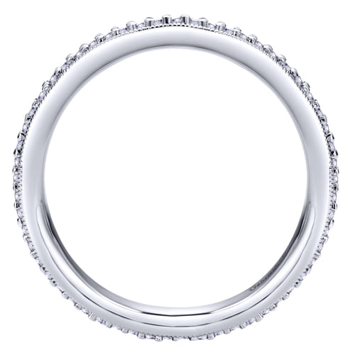 Vintage Inspired 14K White Gold Prong Set Diamond Eternity Band
