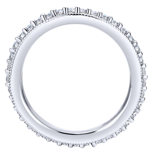 Vintage Inspired 14K White Gold Prong Set Diamond Eternity Band