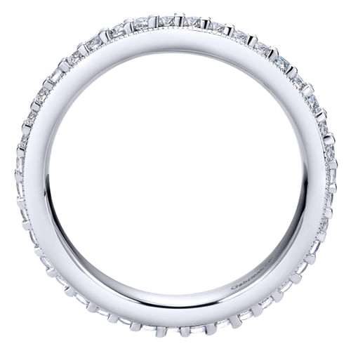 Vintage Inspired 14K White Gold Prong Set Diamond Eternity Band