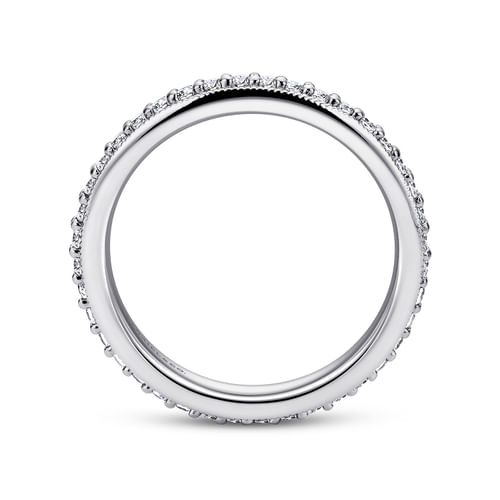 Vintage Inspired 14K White Gold Prong Set Diamond Eternity Band