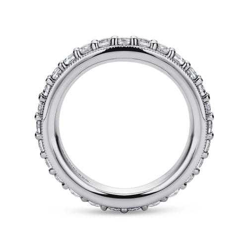 Vintage Inspired 14K White Gold Prong Set Diamond Eternity Band