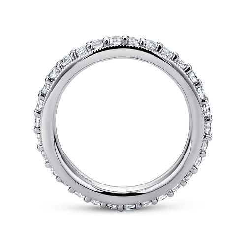 Vintage Inspired 14K White Gold Prong Set Diamond Eternity Band
