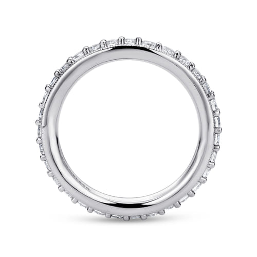 Vintage Inspired 14K White Gold Prong Set Diamond Eternity Band