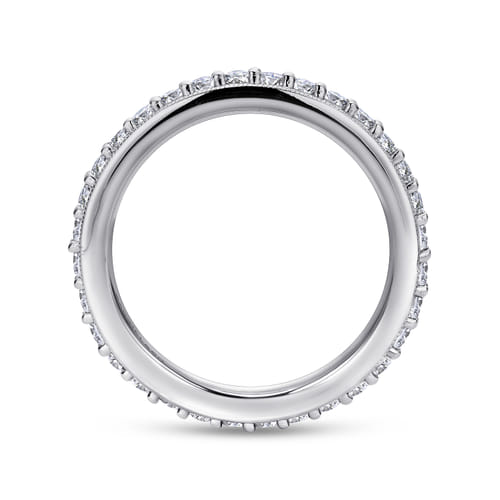 Vintage Inspired 14K White Gold Prong Set Diamond Eternity Band
