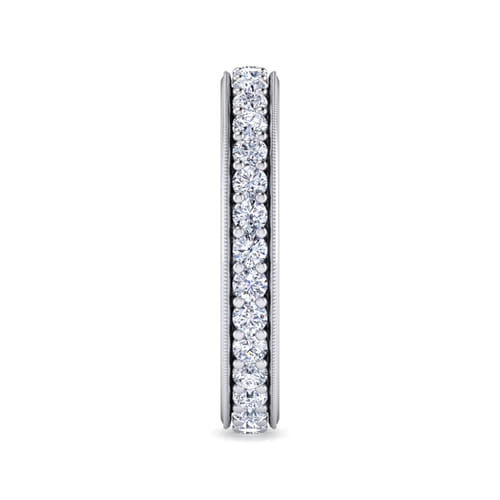 Vintage Inspired 14K White Gold Prong Set Diamond Eternity Band