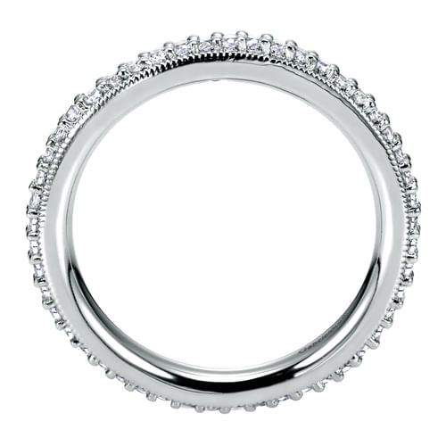 Vintage Inspired 14K White Gold Prong Set Diamond Eternity Band