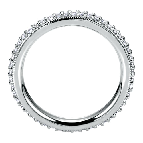 Vintage Inspired 14K White Gold Prong Set Diamond Eternity Band