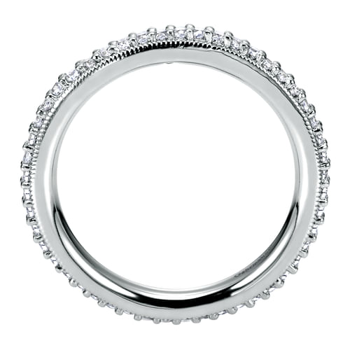 Vintage Inspired 14K White Gold Prong Set Diamond Eternity Band