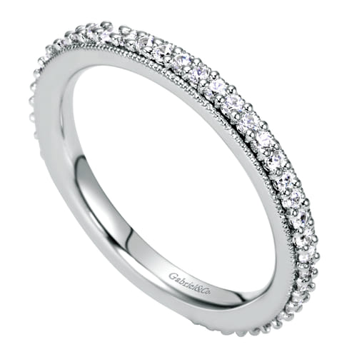 Vintage Inspired 14K White Gold Prong Set Diamond Eternity Band Vintage Inspired 14K White Gold Prong Set Diamond Eternity Band