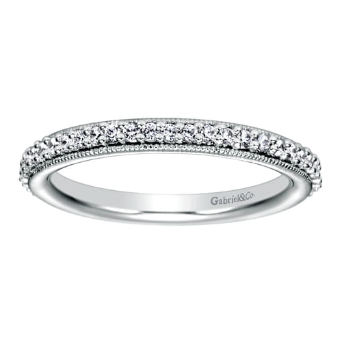 Vintage Inspired 14K White Gold Prong Set Diamond Eternity Band Vintage Inspired 14K White Gold Prong Set Diamond Eternity Band