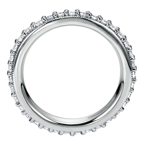 Vintage Inspired 14K White Gold Prong Set Diamond Eternity Band