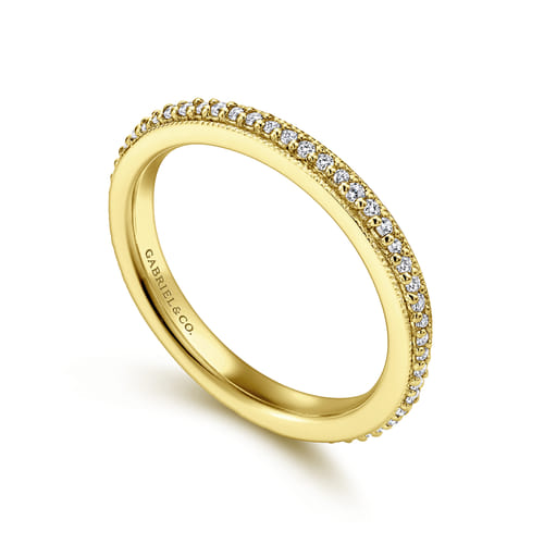 Vintage Inspired 14K Yellow Gold Prong Set Diamond Eternity Band Vintage Inspired 14K Yellow Gold Prong Set Diamond Eternity Band
