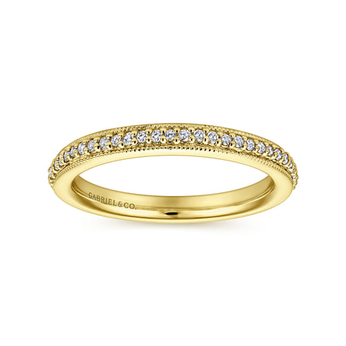 Vintage Inspired 14K Yellow Gold Prong Set Diamond Eternity Band Vintage Inspired 14K Yellow Gold Prong Set Diamond Eternity Band