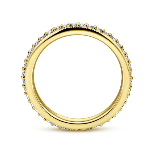 Vintage Inspired 14K Yellow Gold Prong Set Diamond Eternity Band