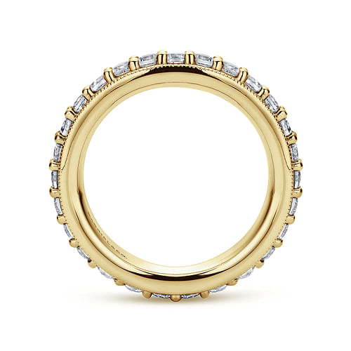 Vintage Inspired 14K Yellow Gold Prong Set Diamond Eternity Band