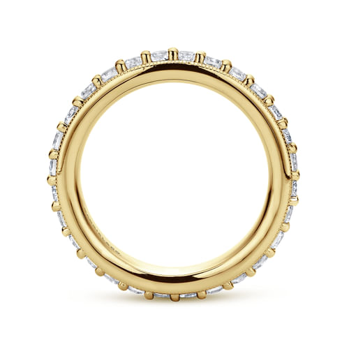 Vintage Inspired 14K Yellow Gold Prong Set Diamond Eternity Band