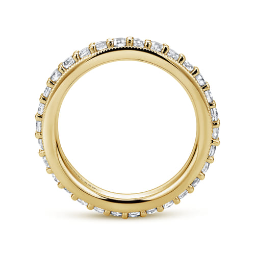Vintage Inspired 14K Yellow Gold Prong Set Diamond Eternity Band