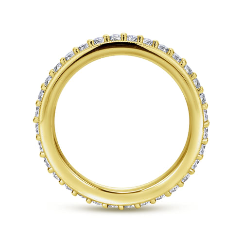 Vintage Inspired 14K Yellow Gold Prong Set Diamond Eternity Band