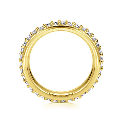 Vintage Inspired 14K Yellow Gold Prong Set Diamond Eternity Band