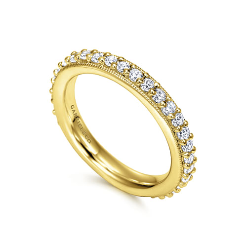 Vintage Inspired 14K Yellow Gold Prong Set Diamond Eternity Band