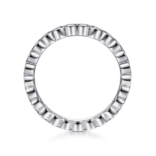 Vintage Inspired 18K White Gold Bezel Set Diamond Eternity Band