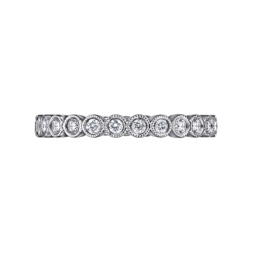 Vintage Inspired 18K White Gold Bezel Set Diamond Eternity Band