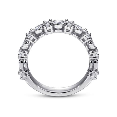 Vintage Inspired Platinum Diamond Anniversary Band