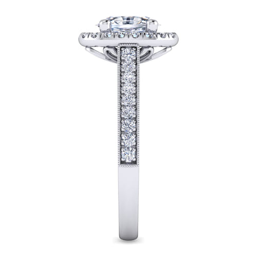 Vintage Inspired Platinum Oval Halo Diamond Engagement Ring Vintage Inspired Platinum Oval Halo Diamond Engagement Ring