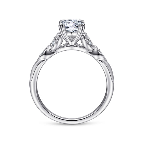 Vintage Inspired Platinum Oval Split Shank Diamond Engagement Ring