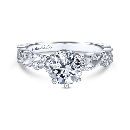 Gabriel - Vintage Inspired Platinum Round Diamond Engagement Ring