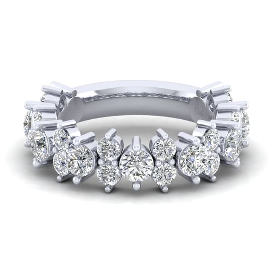 Gabriel - Wide 14K White Gold Diamond Anniversary Band