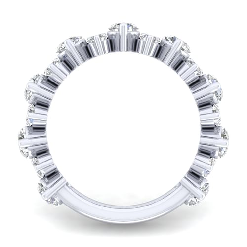 Wide 14K White Gold Diamond Anniversary Band